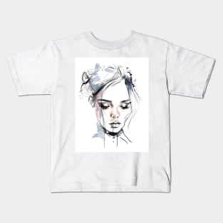 Portrait of a girl in watercolor. Kids T-Shirt